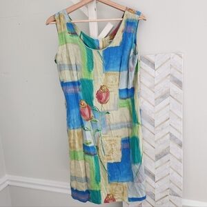 VINTAGE JAMS WORLD Made in Hawaii Rosebud Watercolor‎ Shift Dress - Large ✨